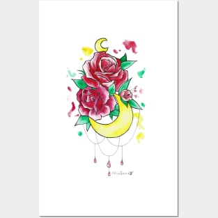 Magical moon rose Posters and Art